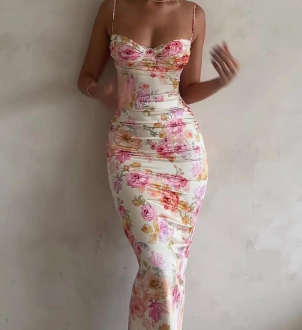 Dijital Baskılı Maxi Boy Elbise