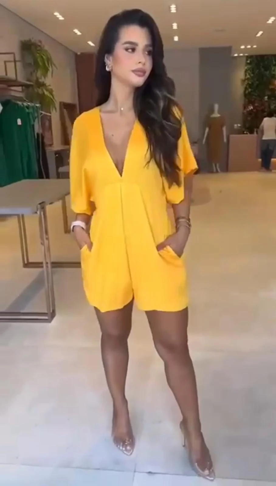 Dokuma Viskon Kumaş Şortlu Tulum