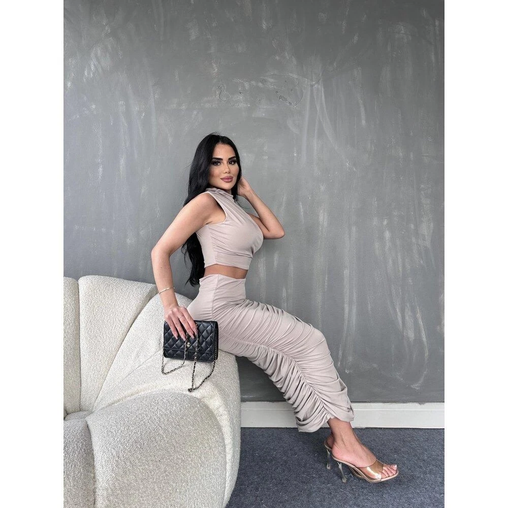 Drapeli Etek & Bluz 2li Takım