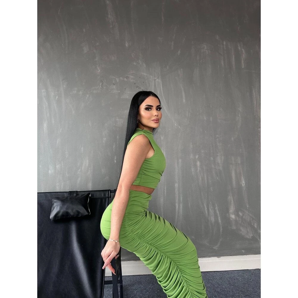 Drapeli Etek & Bluz 2li Takım