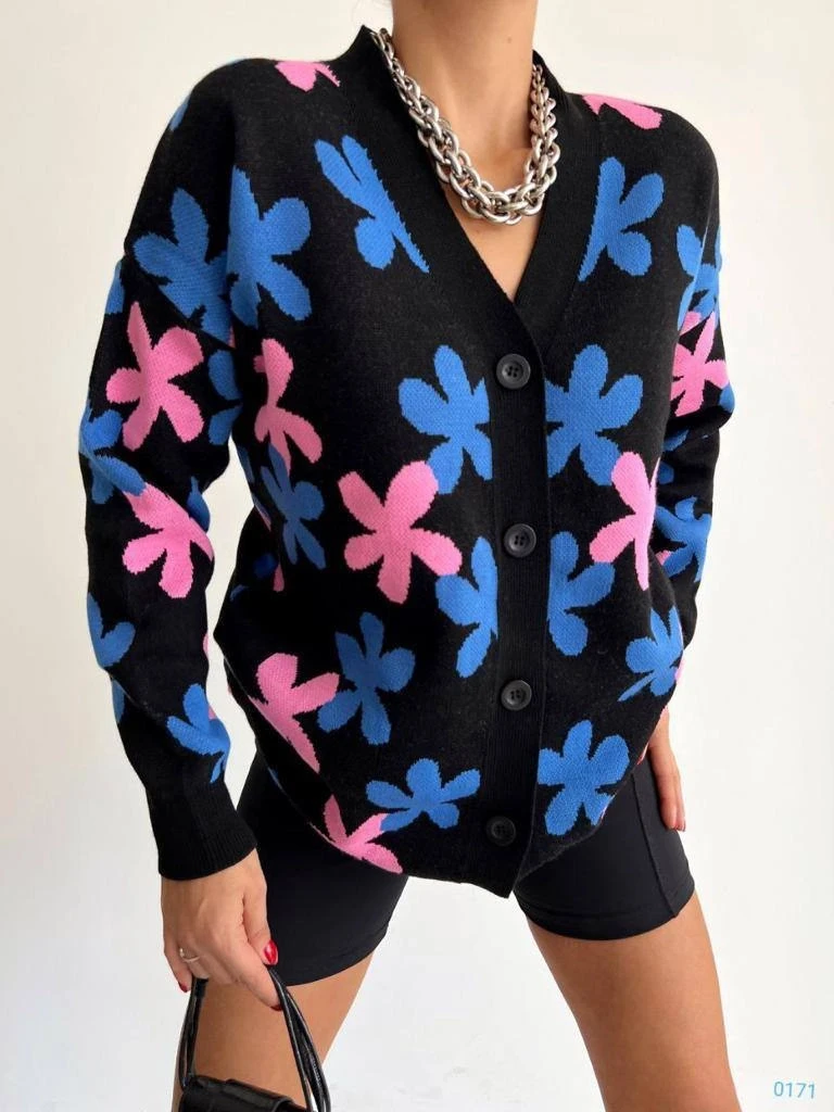 Düğmeli Triko Hırka