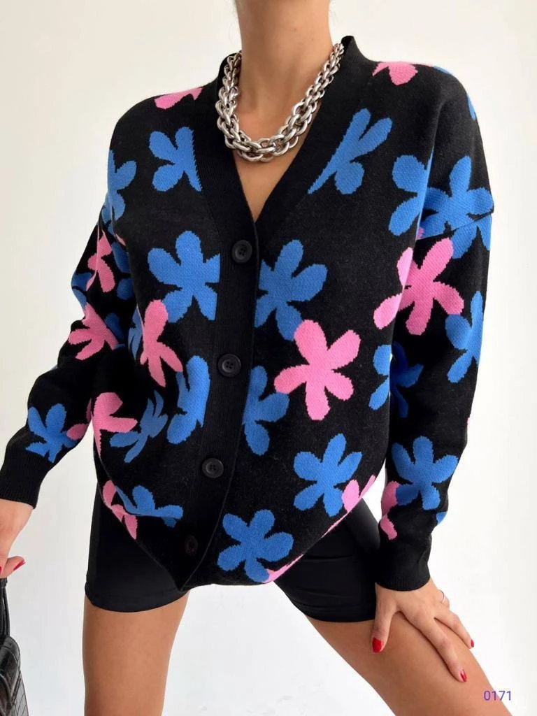 Düğmeli Triko Hırka