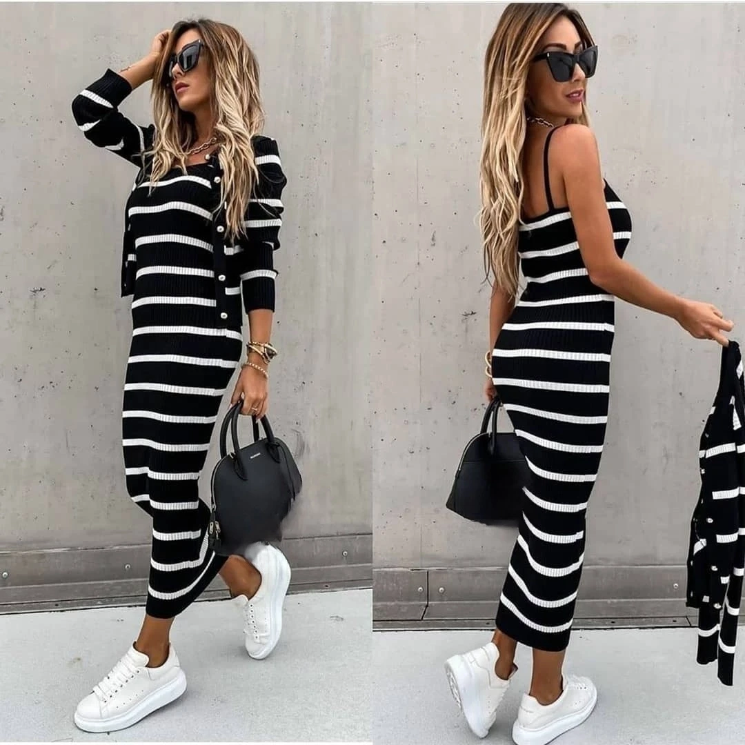 Elbise Hırka Triko Takım