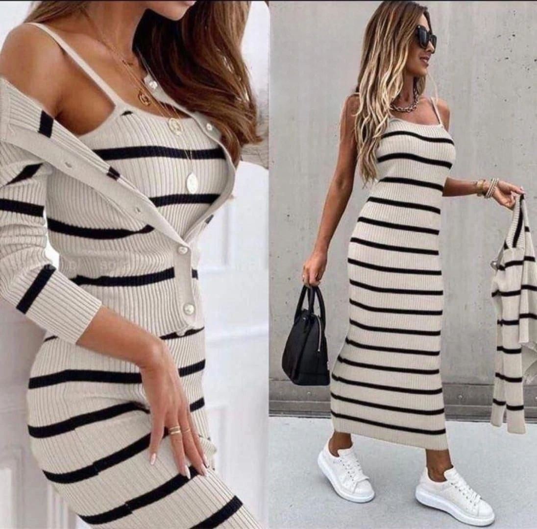 Elbise Hırka Triko Takım