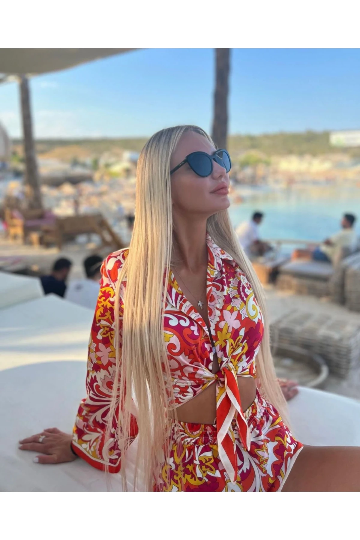 Etnik Desen Gömlek&Şort Takım