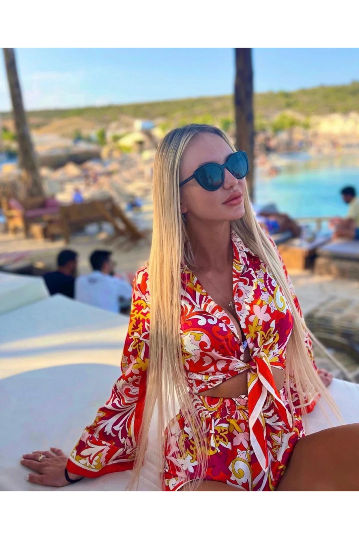 Etnik Desen Gömlek&Şort Takım