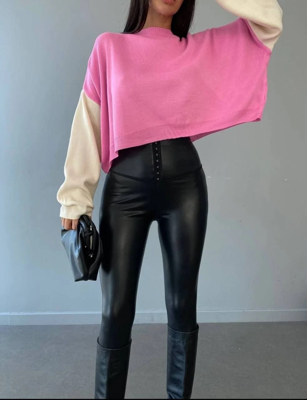 İki Renk Triko Kazak