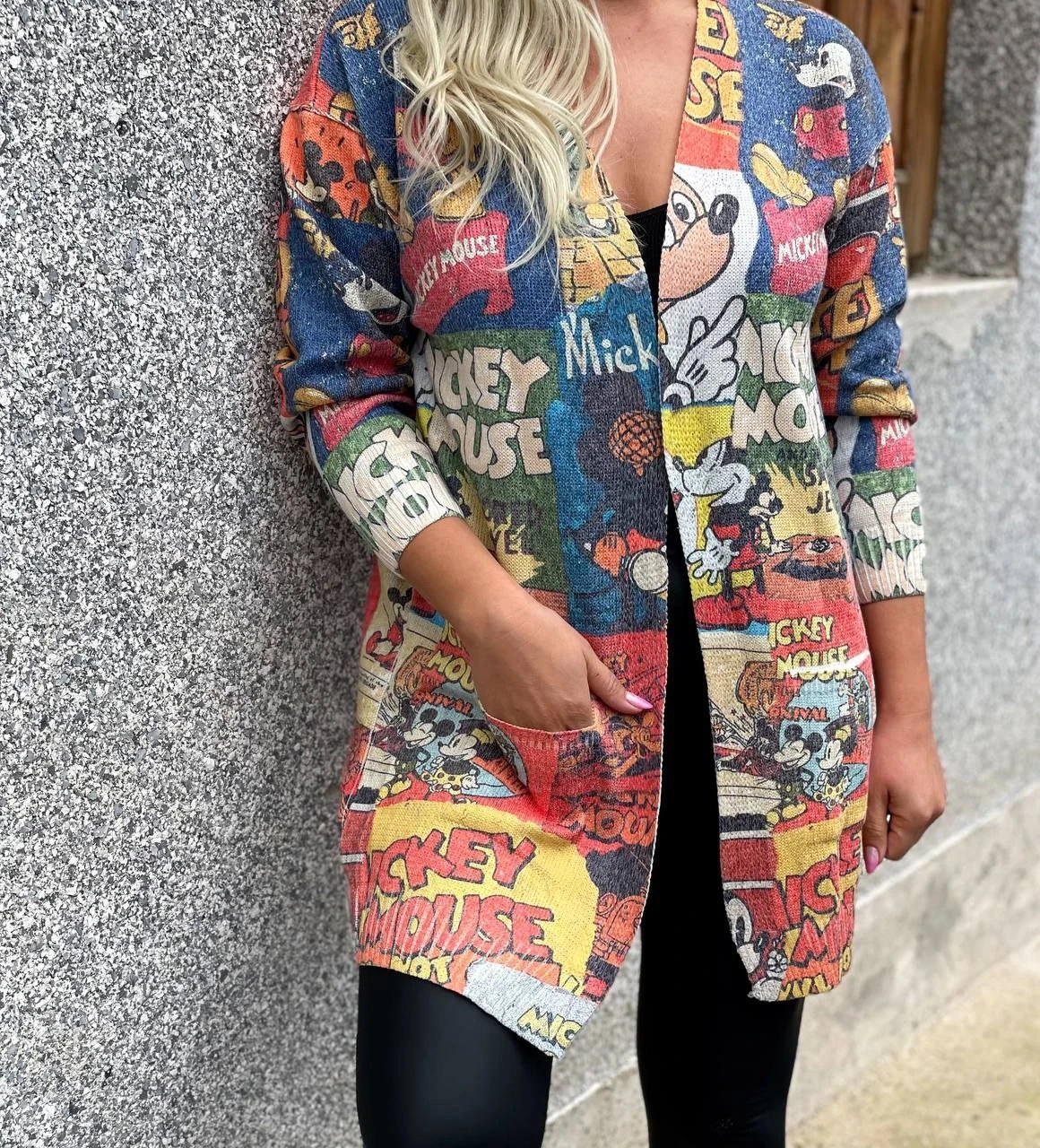 İtalyan Örgü Karakter Desen Triko Hırka