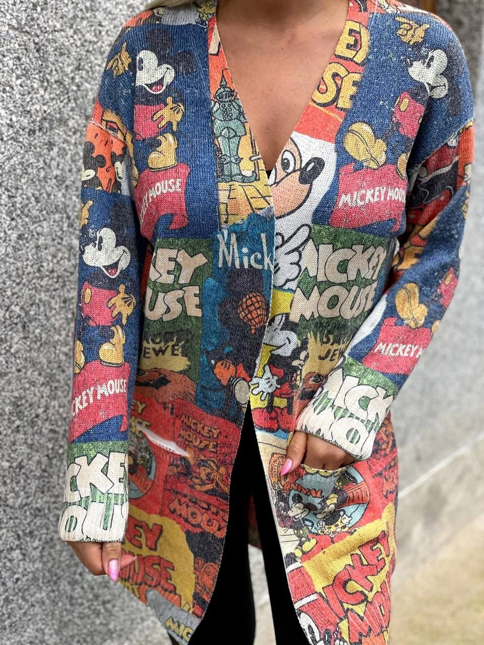 İtalyan Örgü Karakter Desen Triko Hırka