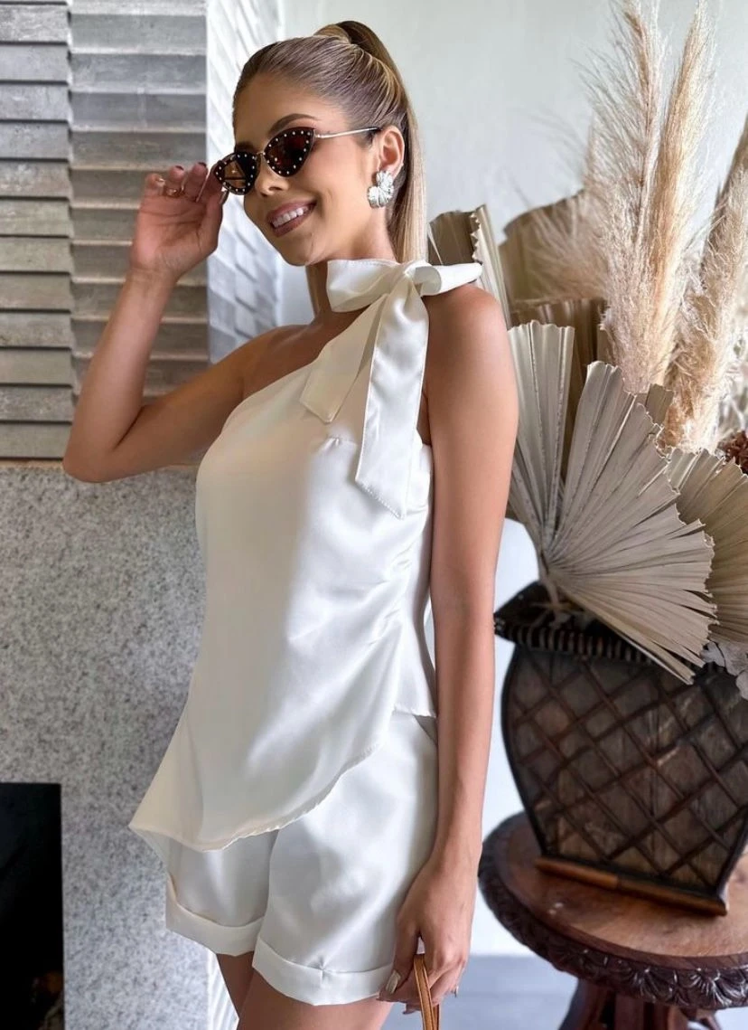 İthal Atlas Kumaş Şotlu Bluz Takım