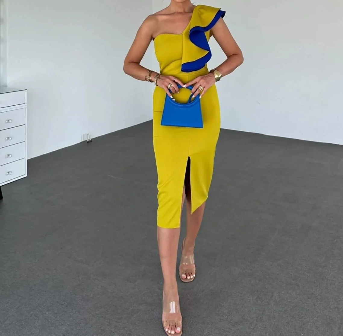 İthal Dabıl Kumaş Garnili Detaylı Elbise