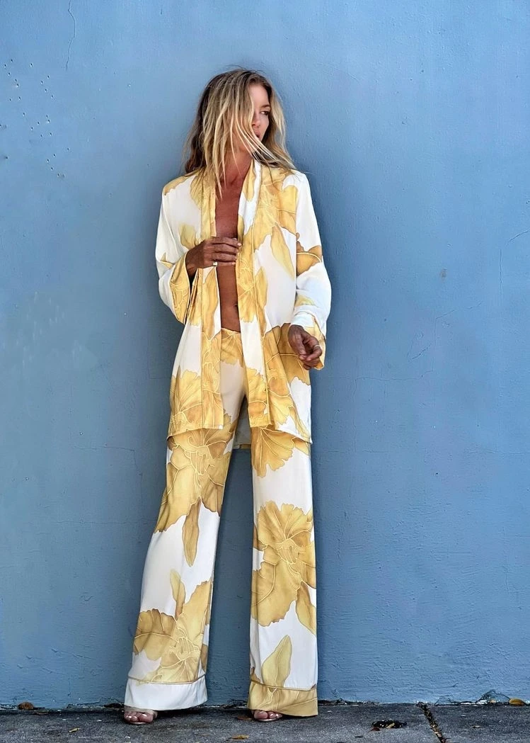 İthal Dalgıç Kumaş Dijital Baskılı Bağlamalı Takım