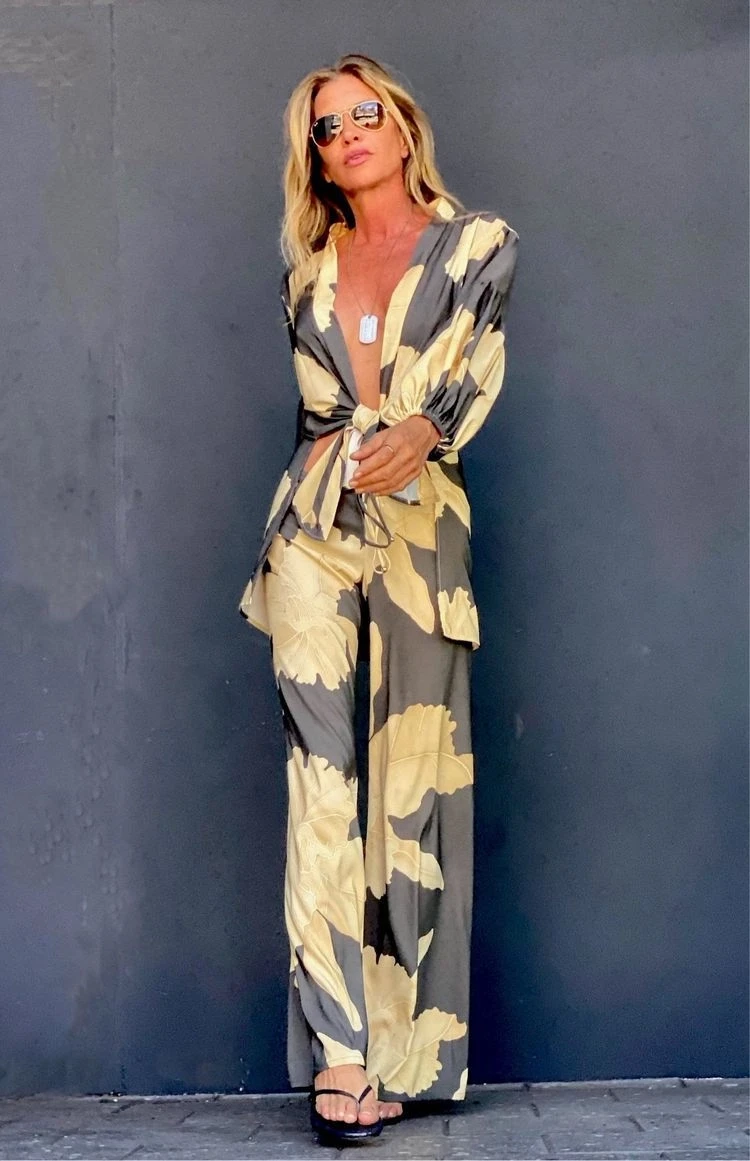 İthal Dalgıç Kumaş Dijital Baskılı Bağlamalı Takım