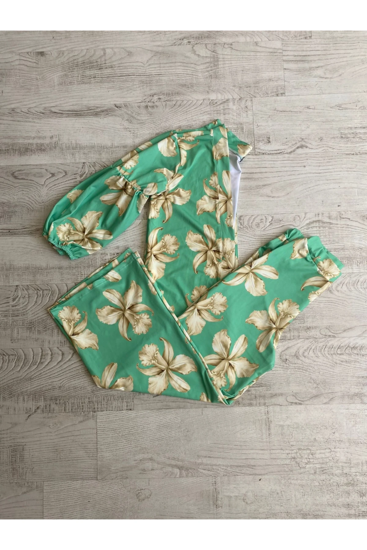 İthal Dalgıç Kumaş Dijital Baskılı Bağlamalı Takım