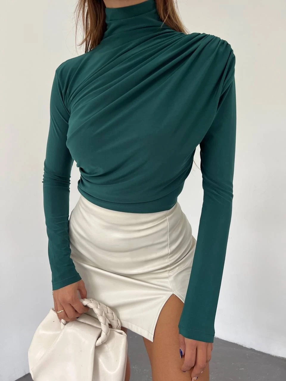 İthal Sandy Kumaş Omuz ve Beli Büzgülü Z@R@ Bluz