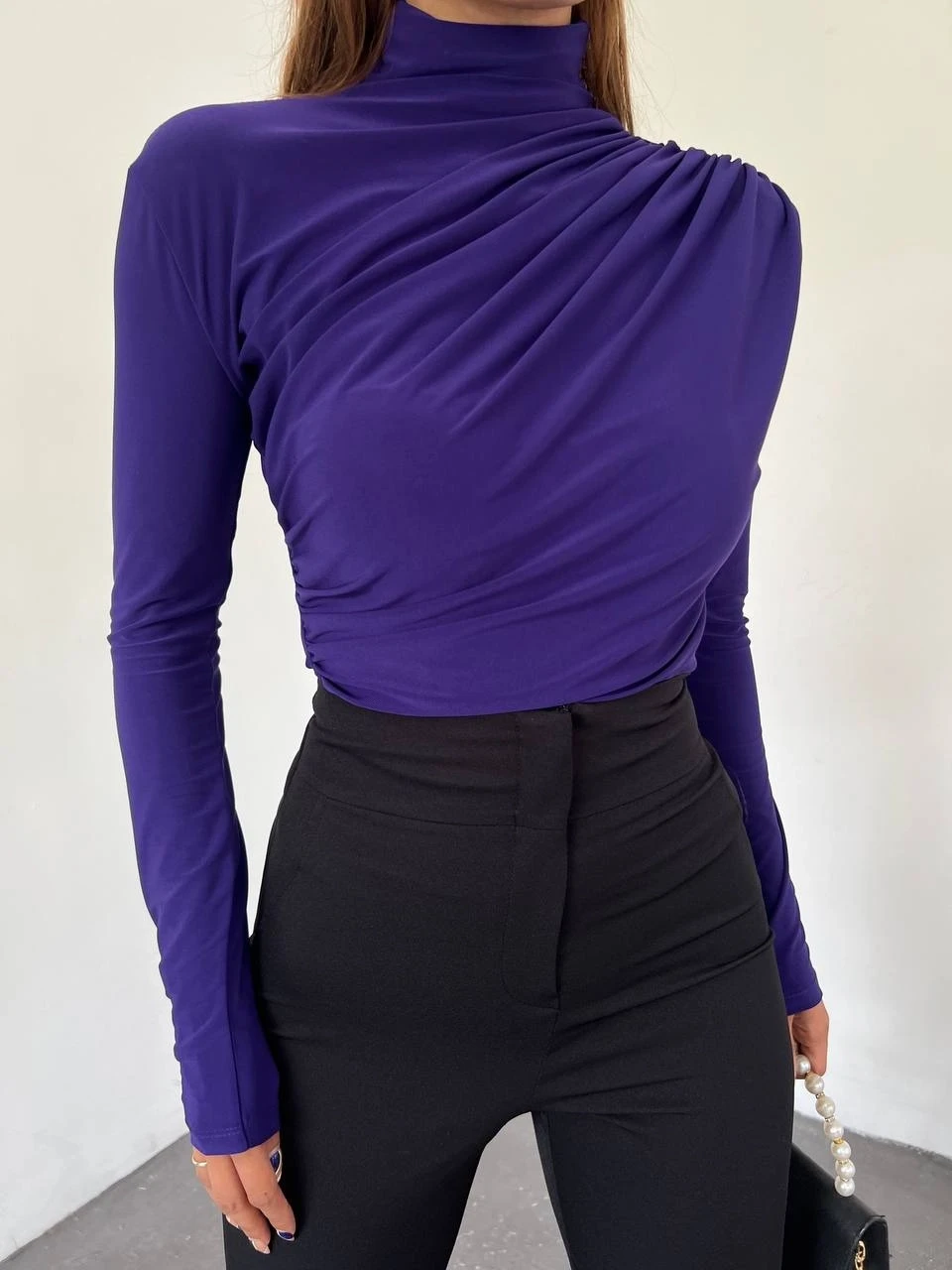 İthal Sandy Kumaş Omuz ve Beli Büzgülü Z@R@ Bluz