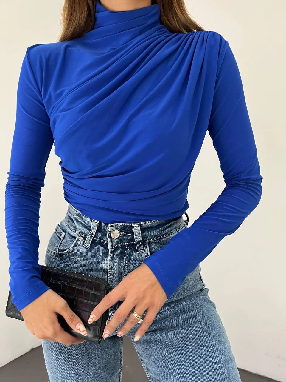 İthal Sandy Kumaş Omuz ve Beli Büzgülü Z@R@ Bluz