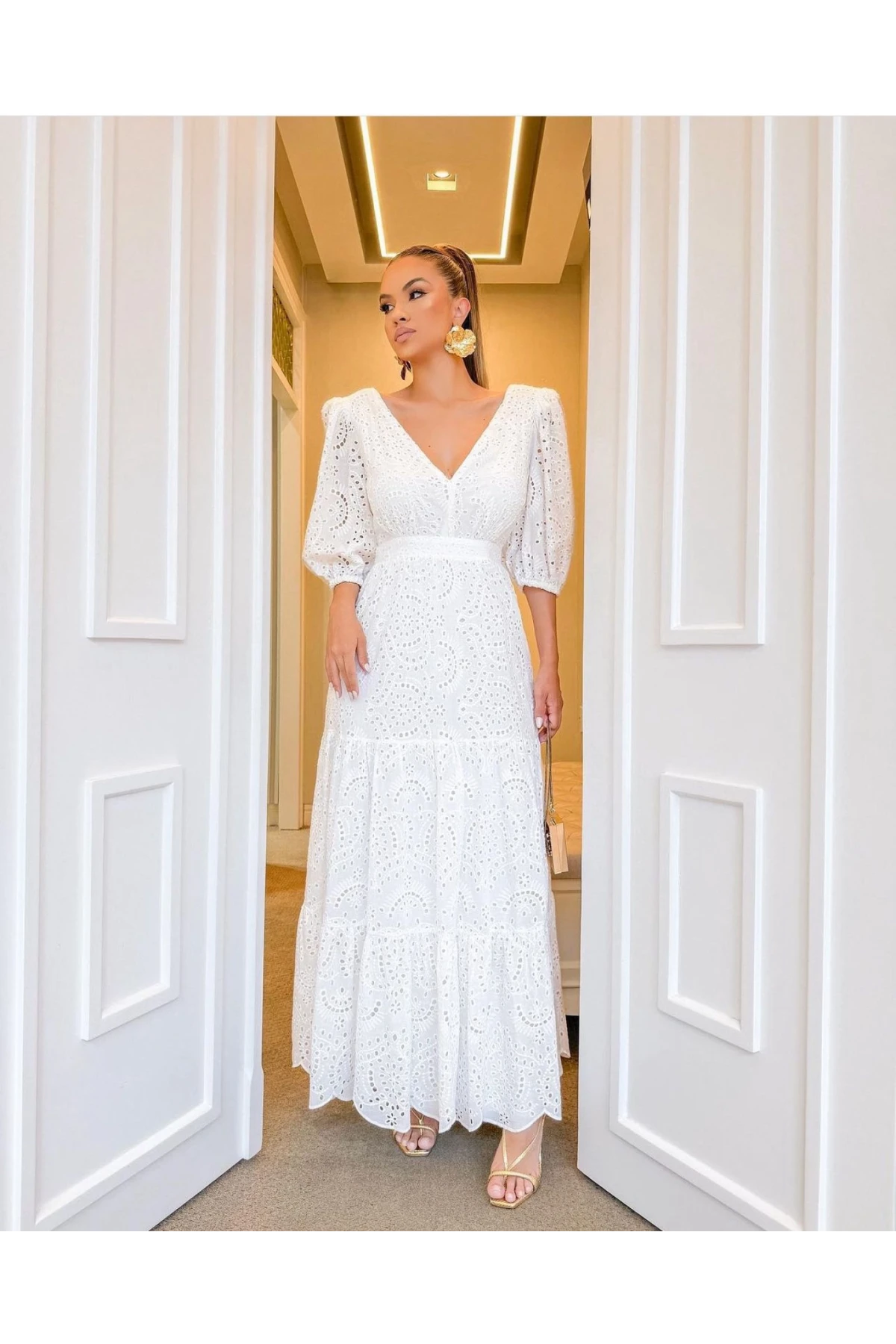 İthal Vual Brode Kumaş Tasarım Elbise