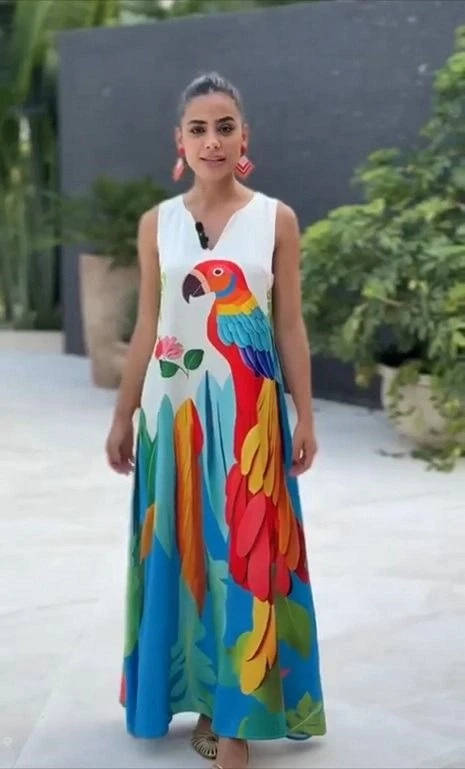 Jessica Kumaş Cepli Maxi Elbise