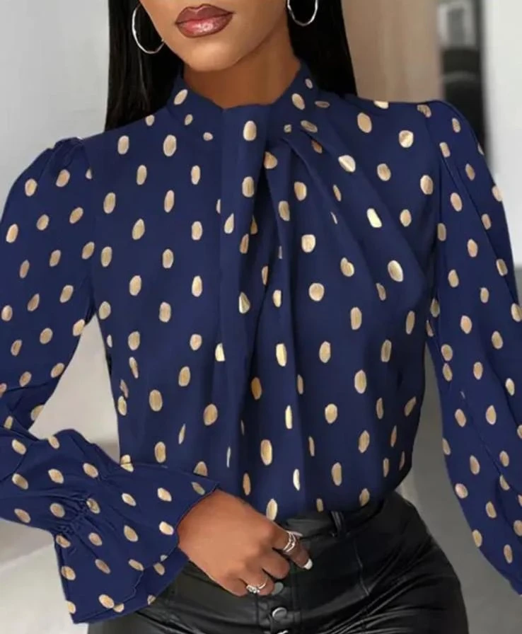 Jessica Kumaş Puantiyeli Bluz