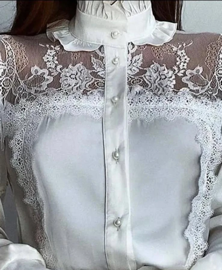 Jessıka Kumaş Dantel Detaylı Gömlek