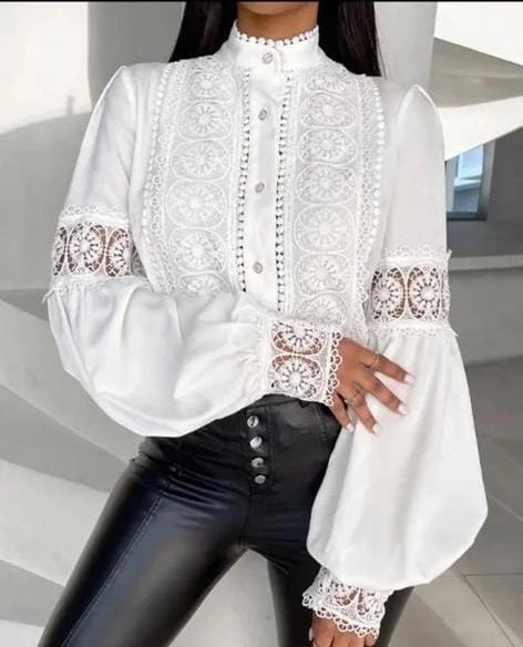 Jessıka Kumaş Güpür Detaylı Gömlek