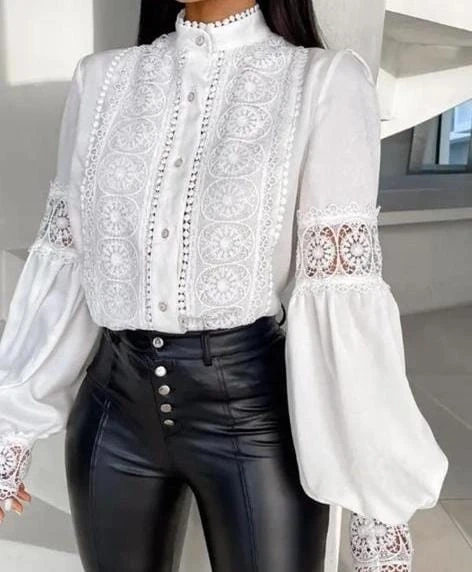 Jessıka Kumaş Güpür Detaylı Gömlek