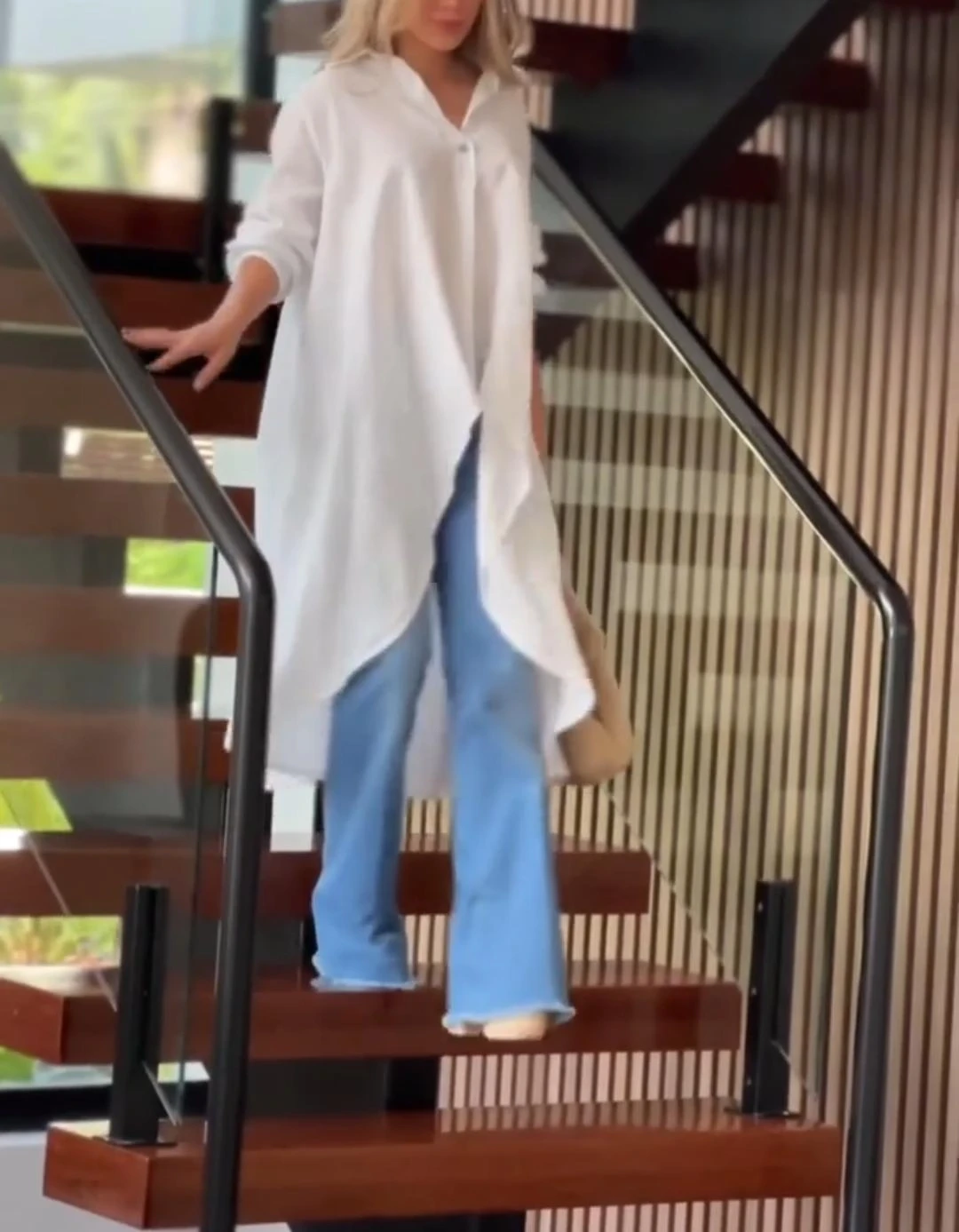 Keten Kumaş Arkası Uzun Tunik