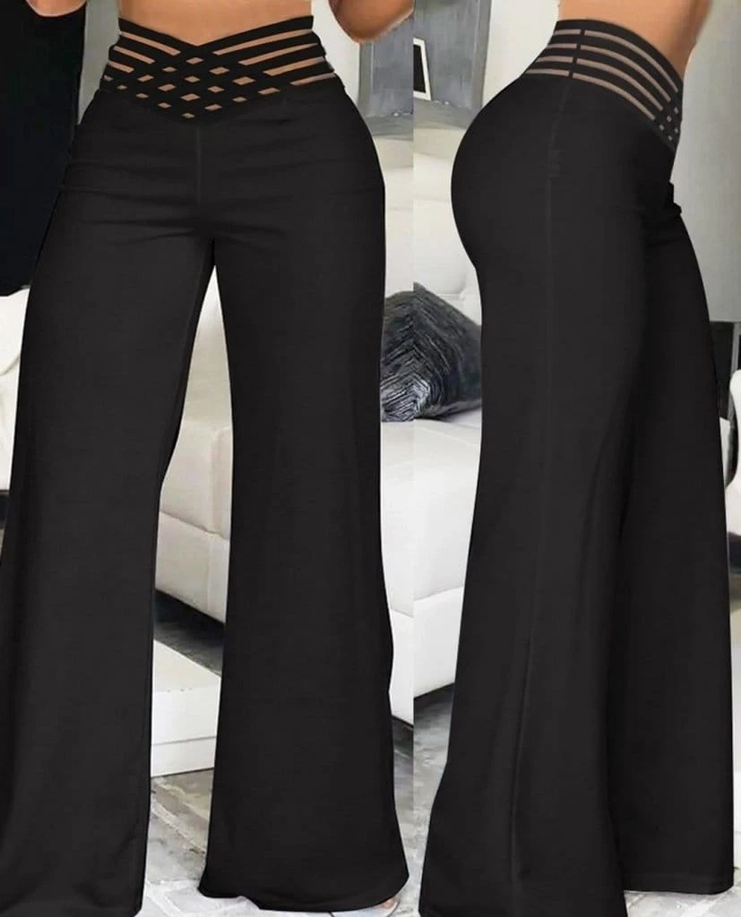 Kruvaze Bel Lastik Detay Krep Pantolon