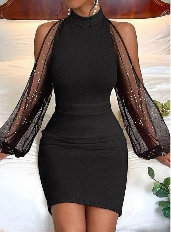 Kumaş Dalgıç Simli Tül  Elbise