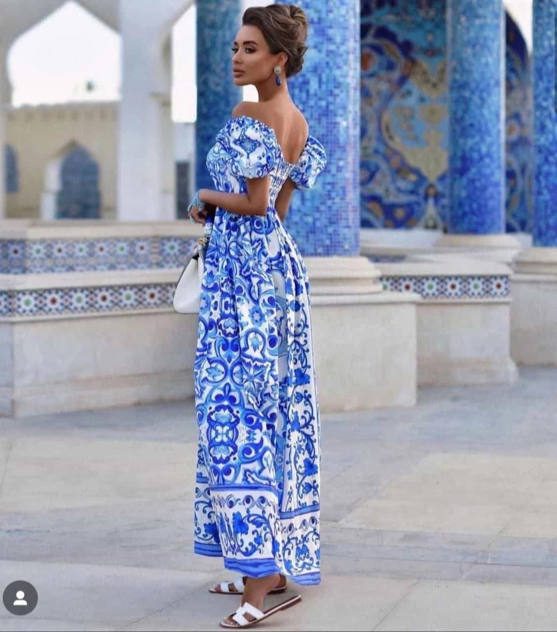 Madonna Yaka DG Model Elbise İthal Krep Kumaş