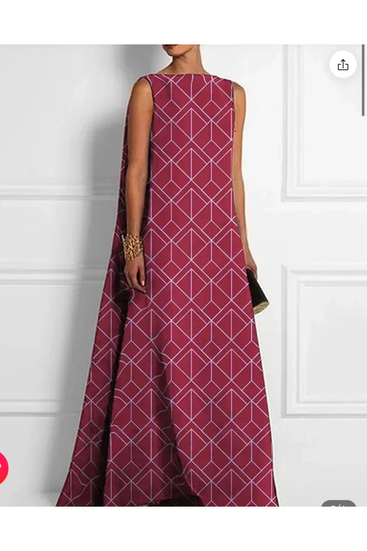 Maxi Dijital Elbise Micro Kumaş