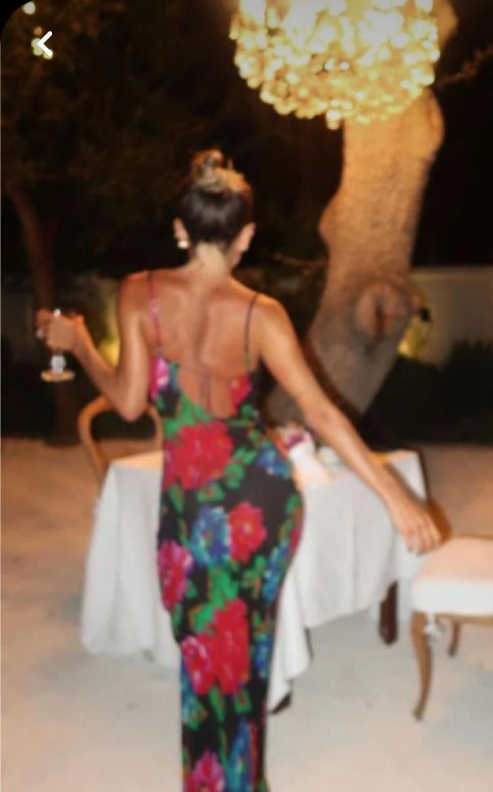 Micro Kumaş Çiçek Desenli Sırt Tasarım Maxi Elbise