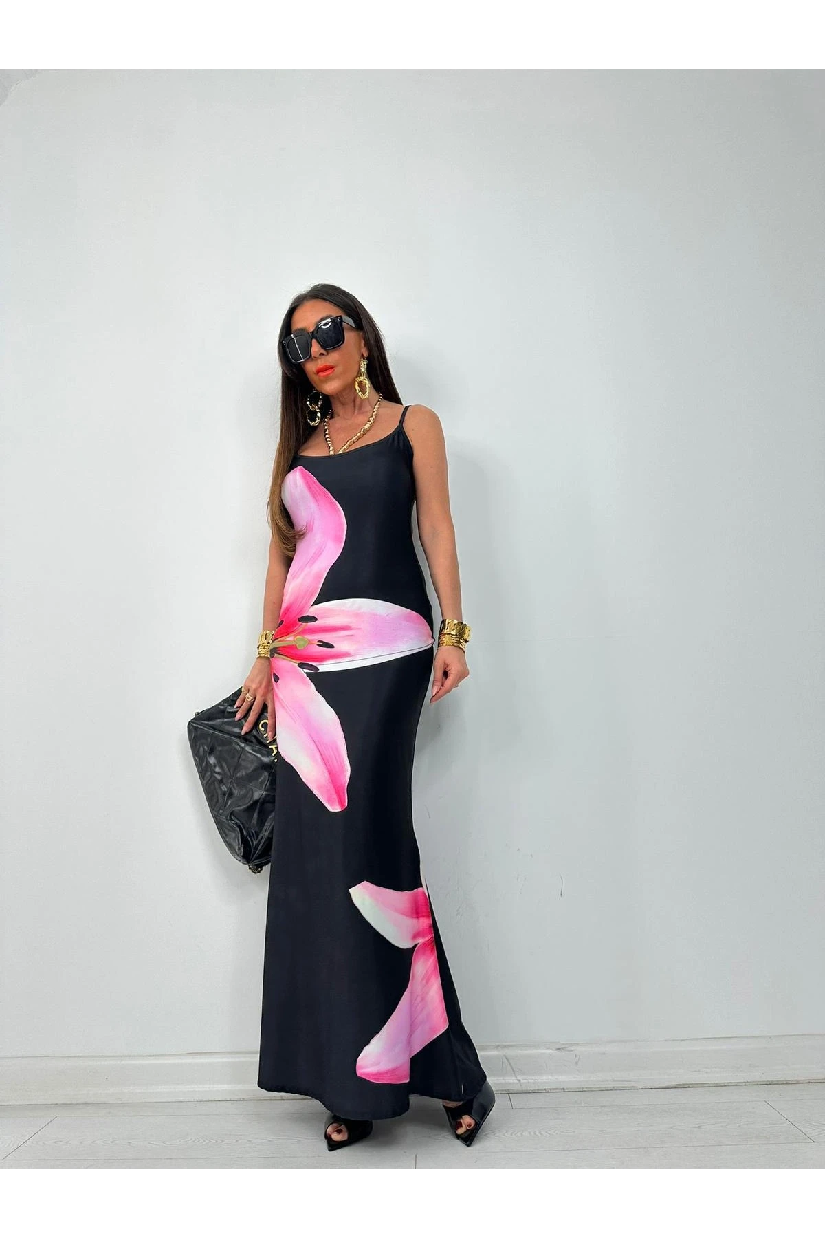 Micro Kumaş Dijital Baskılı Elbise