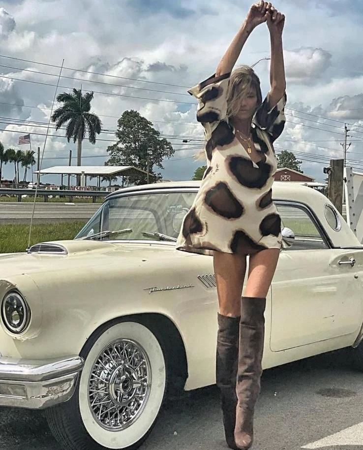 Mikro Kumaş Dijital Baskılı Elbise