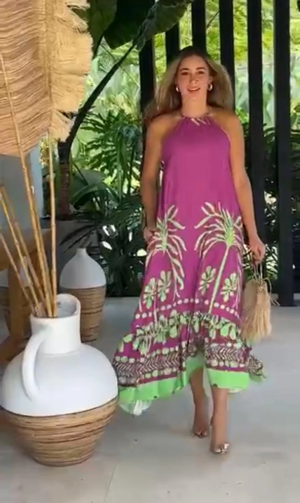 Mikro Kumaş Dijital Baskılı Elbise