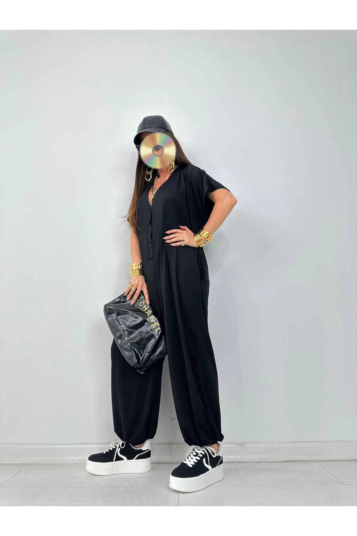 Mikro Kumaş Salash Desenli Tulum