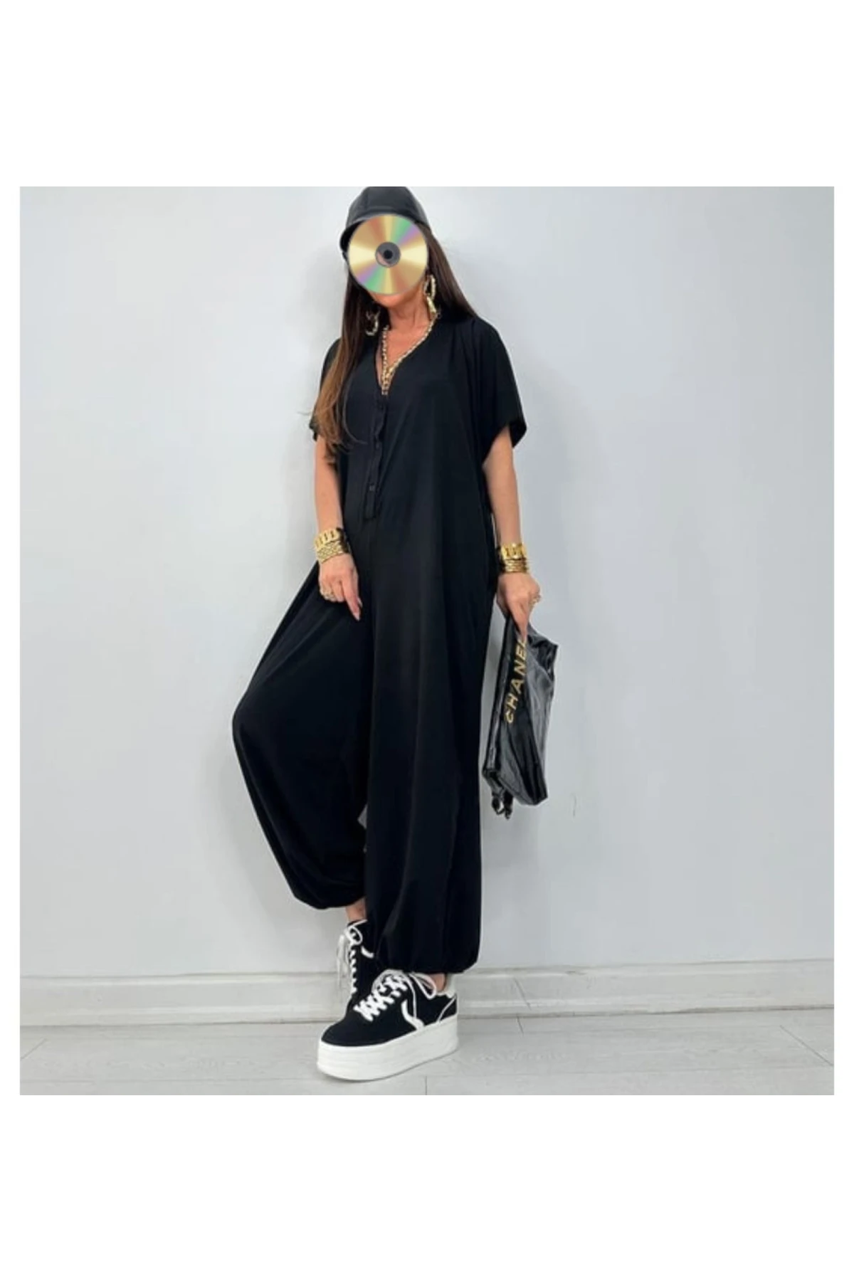 Mikro Kumaş Salash Desenli Tulum