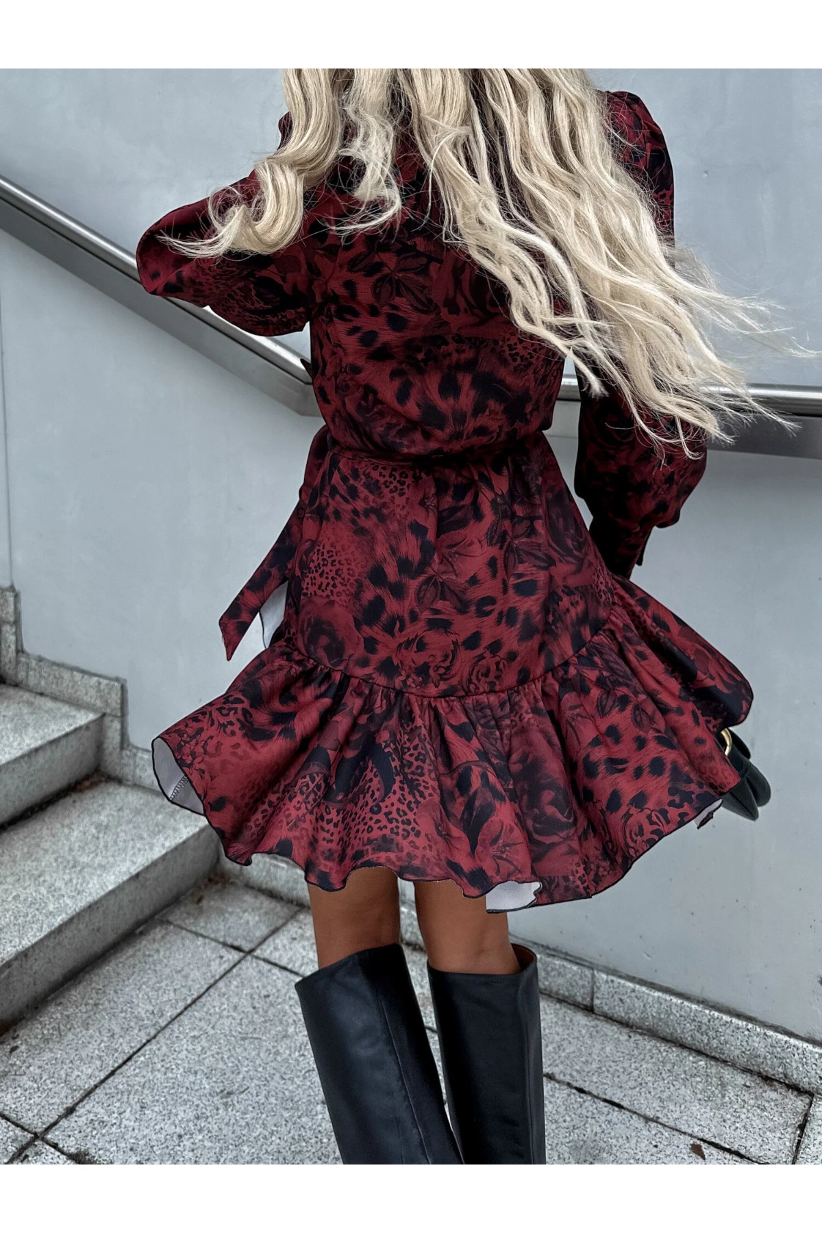 Moscrep Kumaş Puantiyeli Elbise