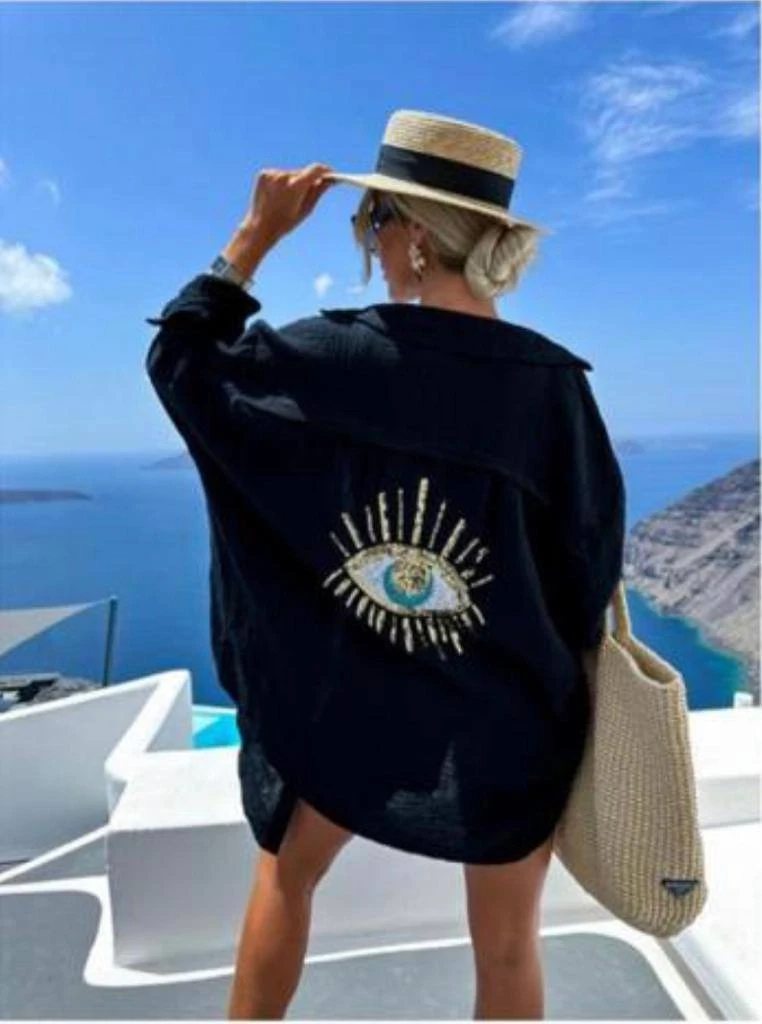 Müslin Kumaş Nakış İşleme Detaylı Tunik