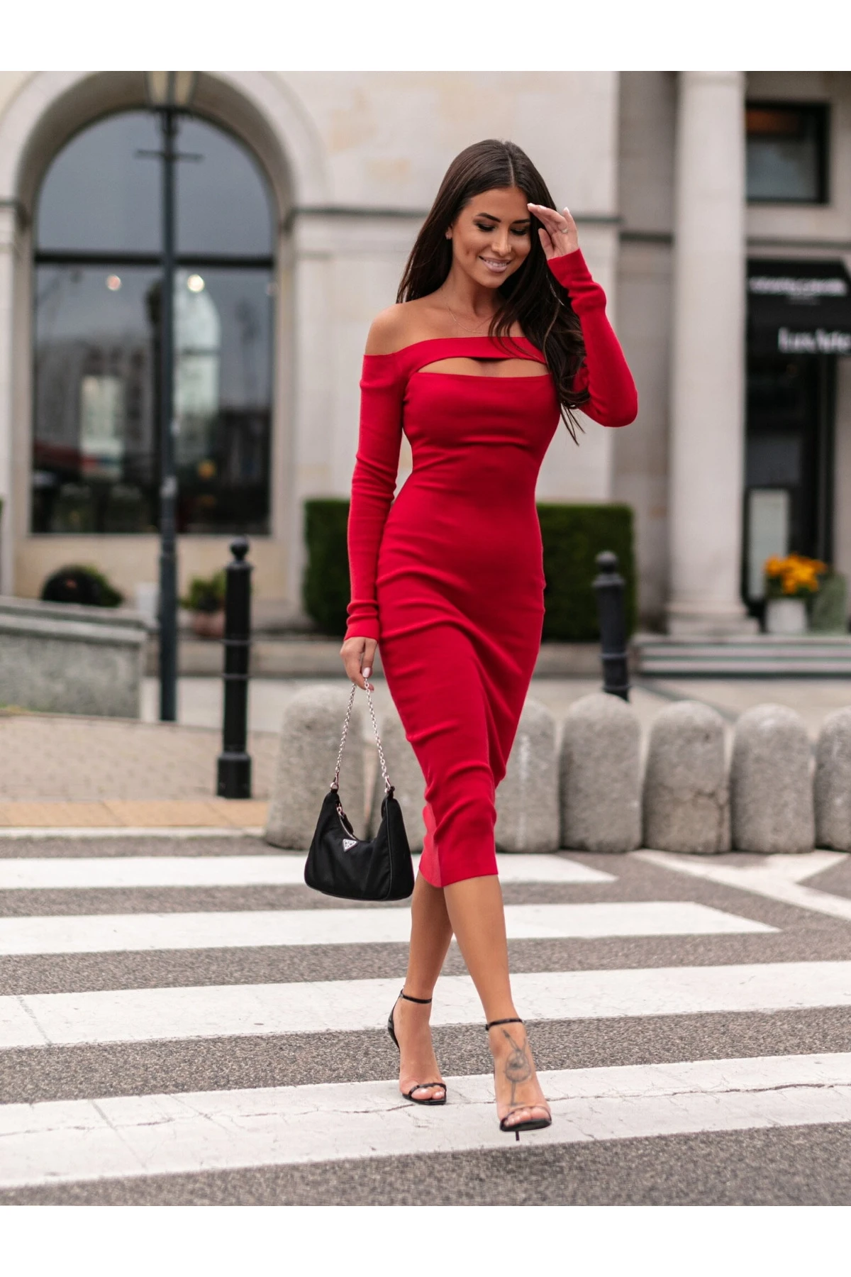 Göğsü Pencereli Kaşkorse Elbise