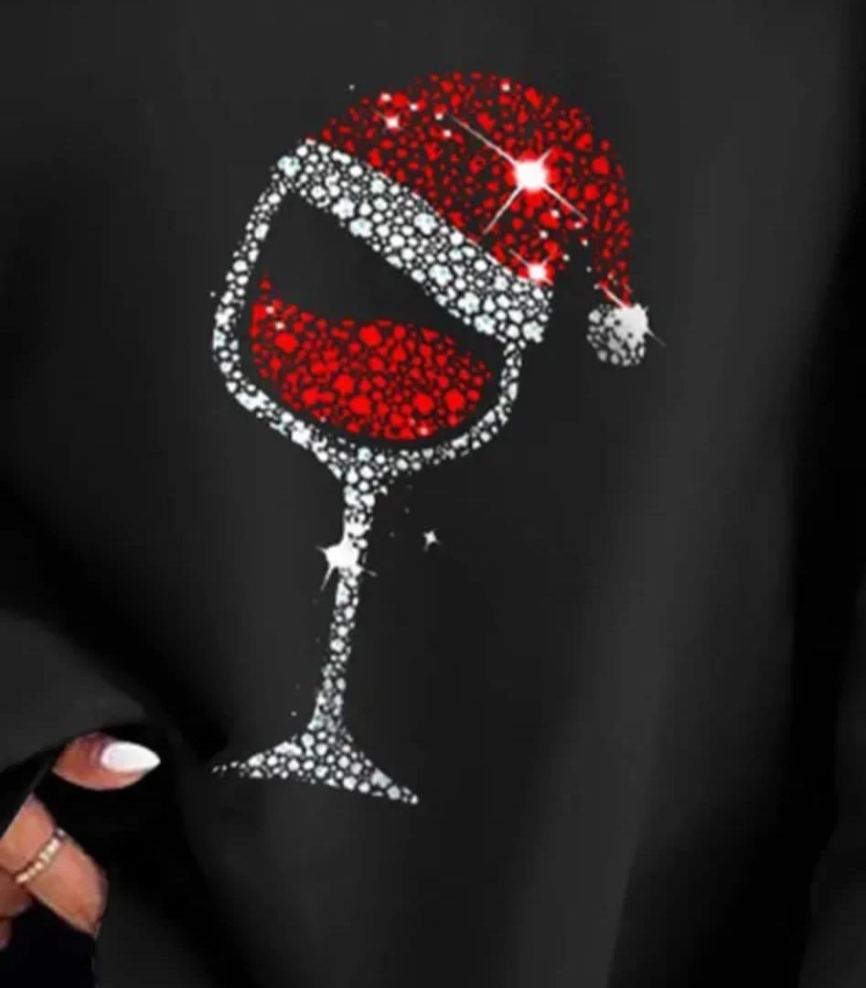 Dalgıç Kumaş Yeni Yıl Konseptli Dijital Baskılı Bluz