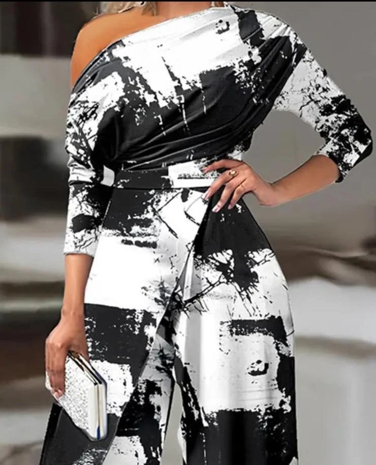 Parça Desenli Mİkro Kumaş Dijitall Tulum