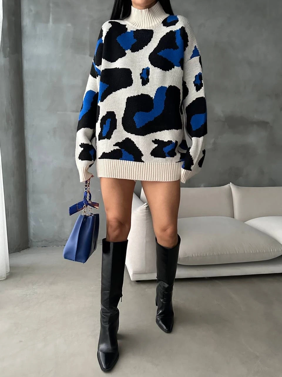 Parça Desenli Triko Tunik&Kazak