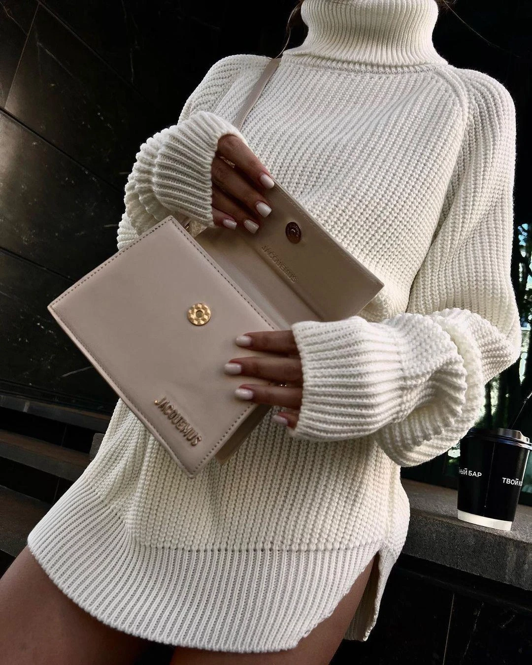 Parmak Dekolteli Triko Tunik ** Kemerlidir