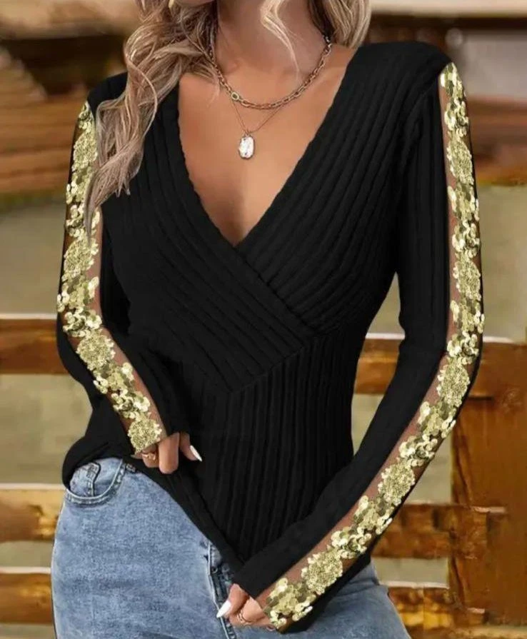 Payet Garnili Kaşkorse Bluz