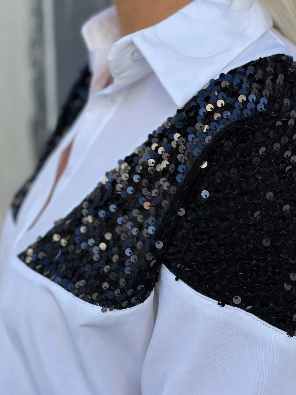 Payetli Tasarım Poplin Gömlek