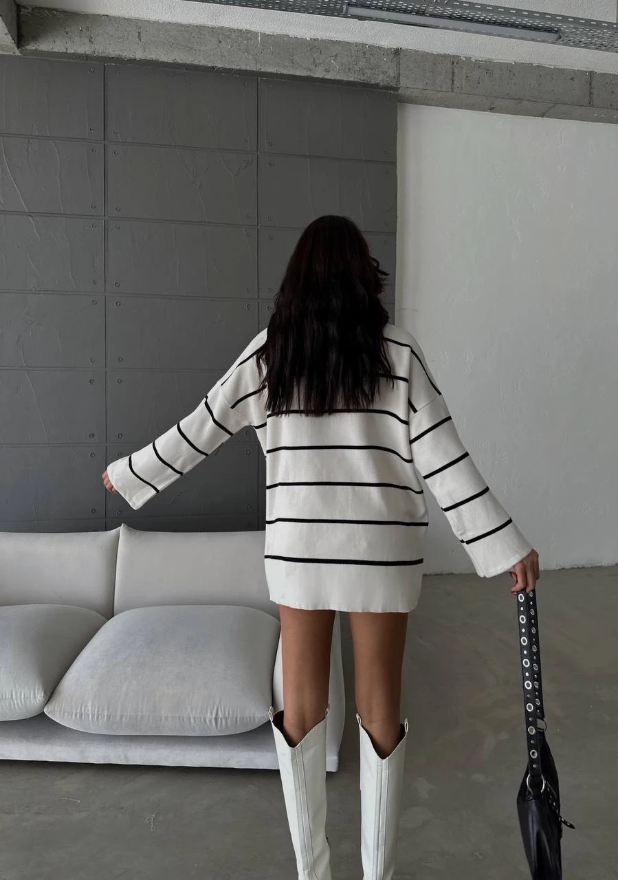 Rahat Kalıp Çizgili Triko&Tunik