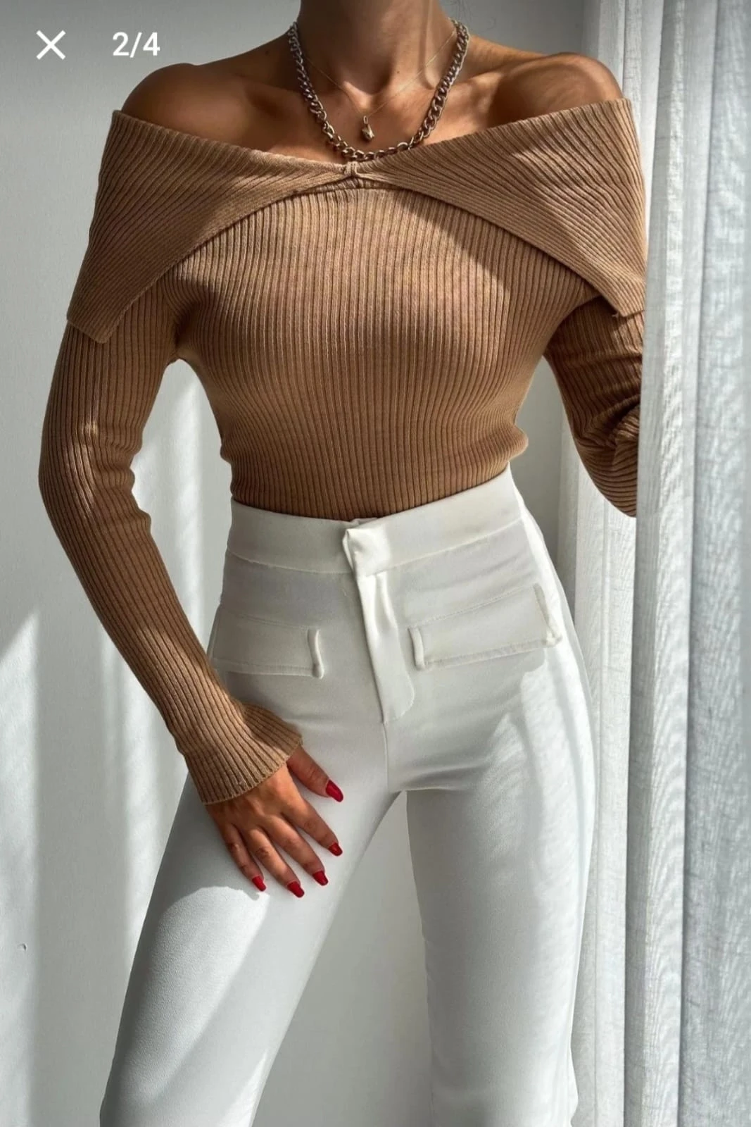 Şal Yaka Triko Bluz