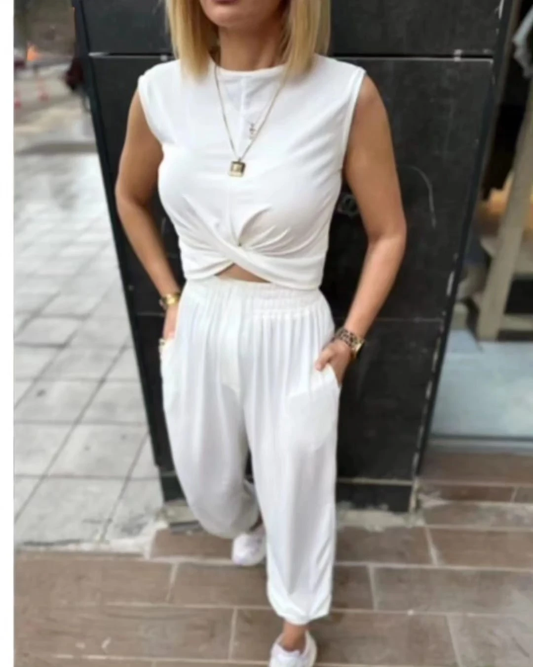 Sandy Kumaş Pantolon&Bluz Takım